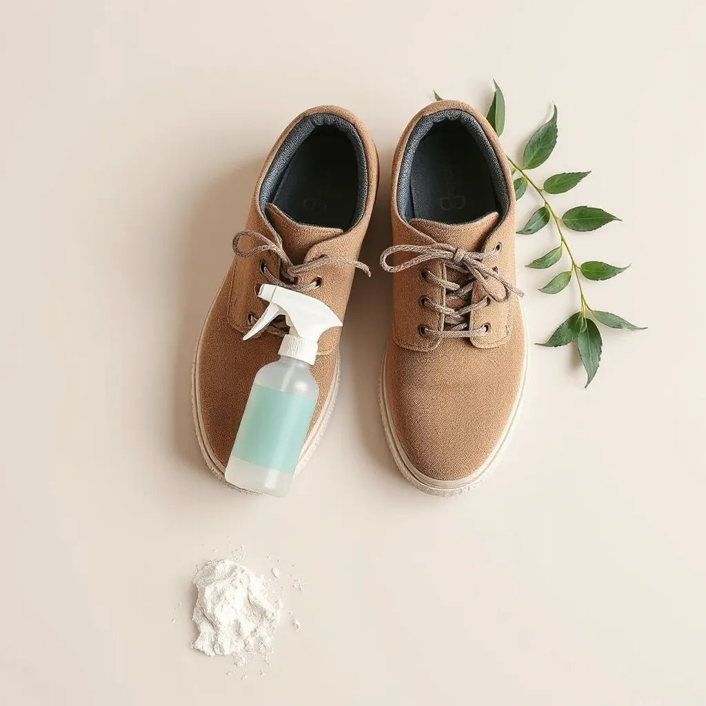 Par de zapatos con spray desodorante y sensación de frescura para combatir el mal olor