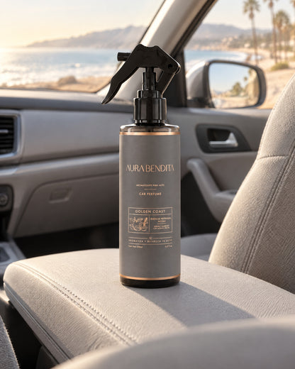 Golden Coast, aromatizante para auto de 200 ml, dentro del auto