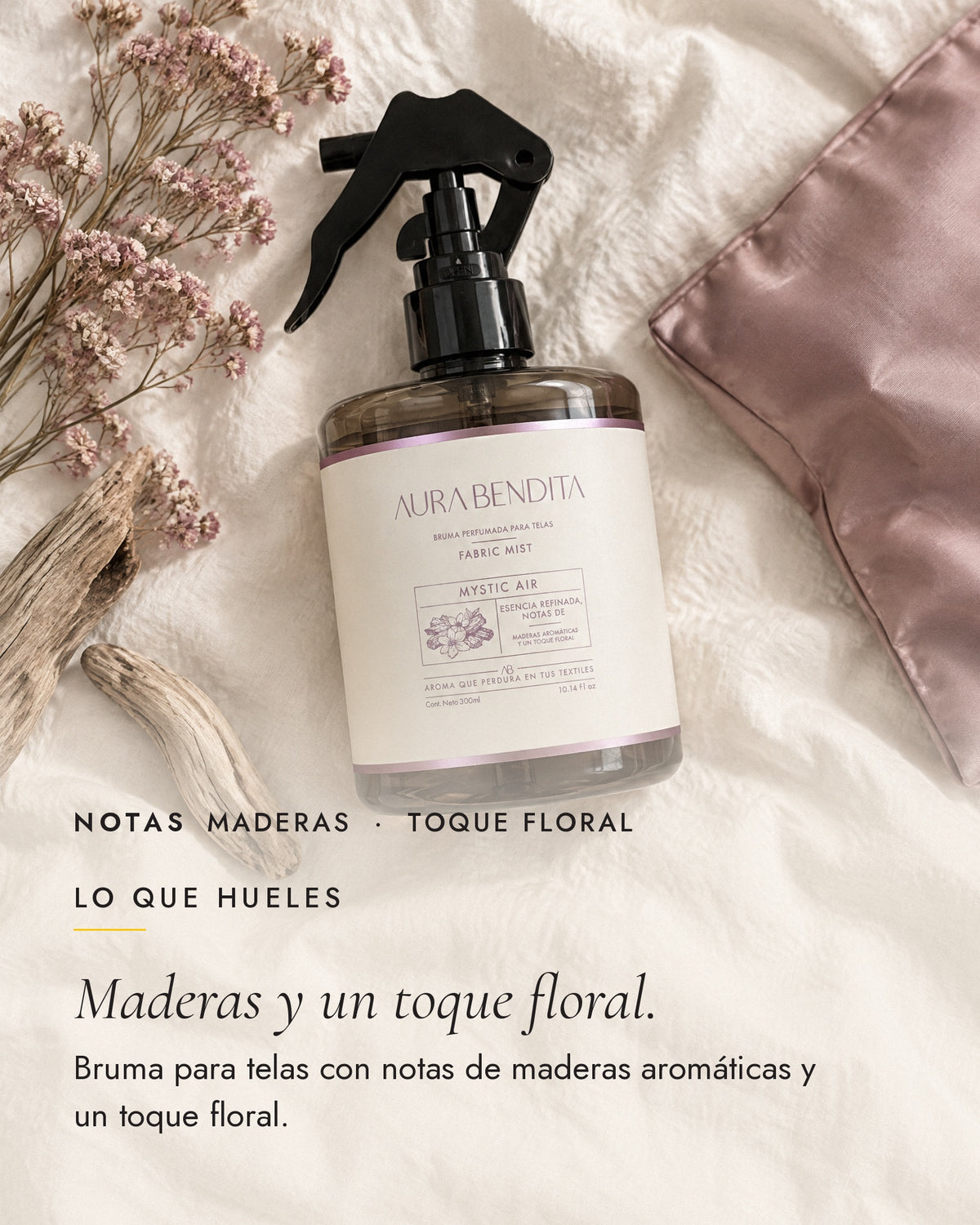 Notas de aroma de Mystic Air, aromatizante de telas de 300 ml
