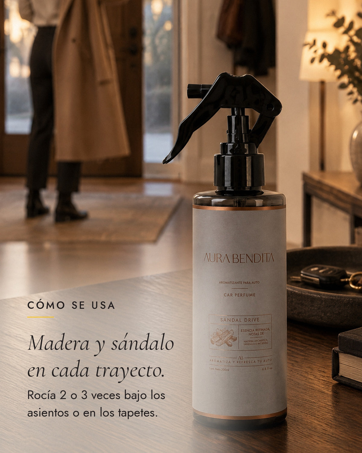 Cómo se usa Sandal Drive, aromatizante para auto de 200 ml