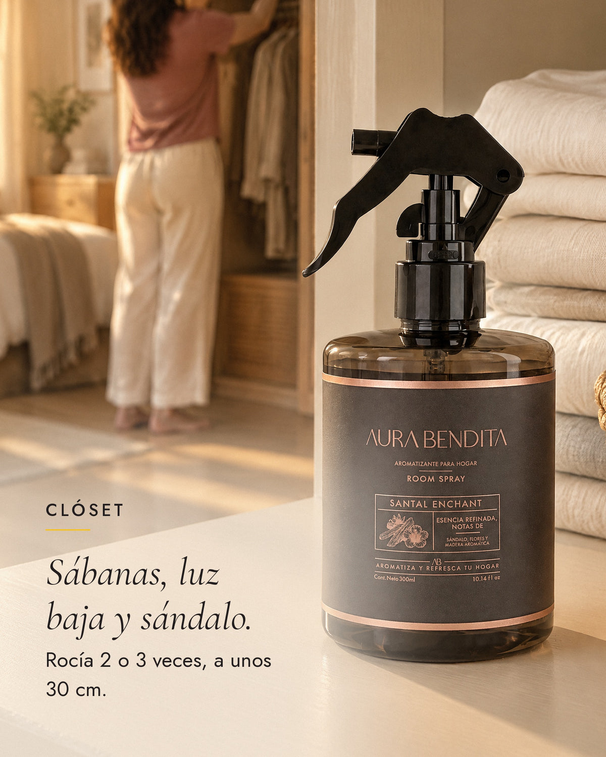 Cómo se usa Santal Enchant, aromatizante de ambiente de 300 ml