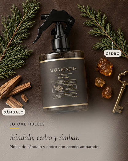 Notas de aroma de Secret Santal, aromatizante de ambiente de 300 ml