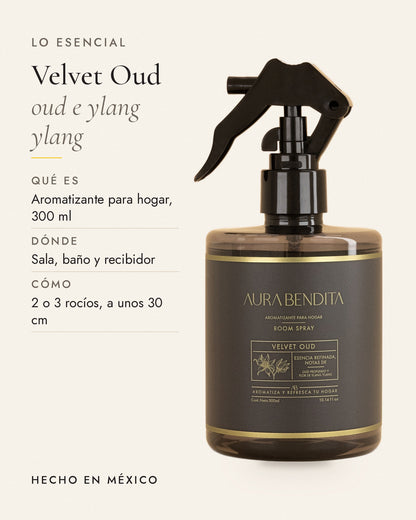 Lo esencial de Velvet Oud, aromatizante de ambiente de 300 ml: notas y datos principales